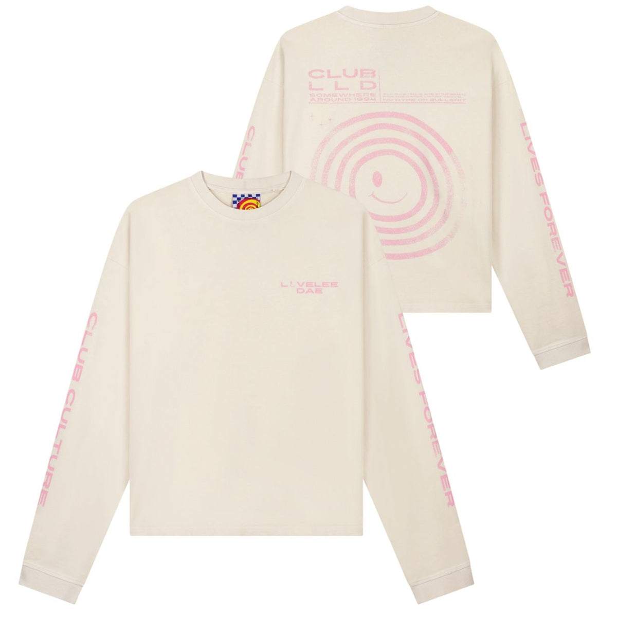 Lovelee Dae Frankie Club LLD Langarm-T-shirt Offwhite