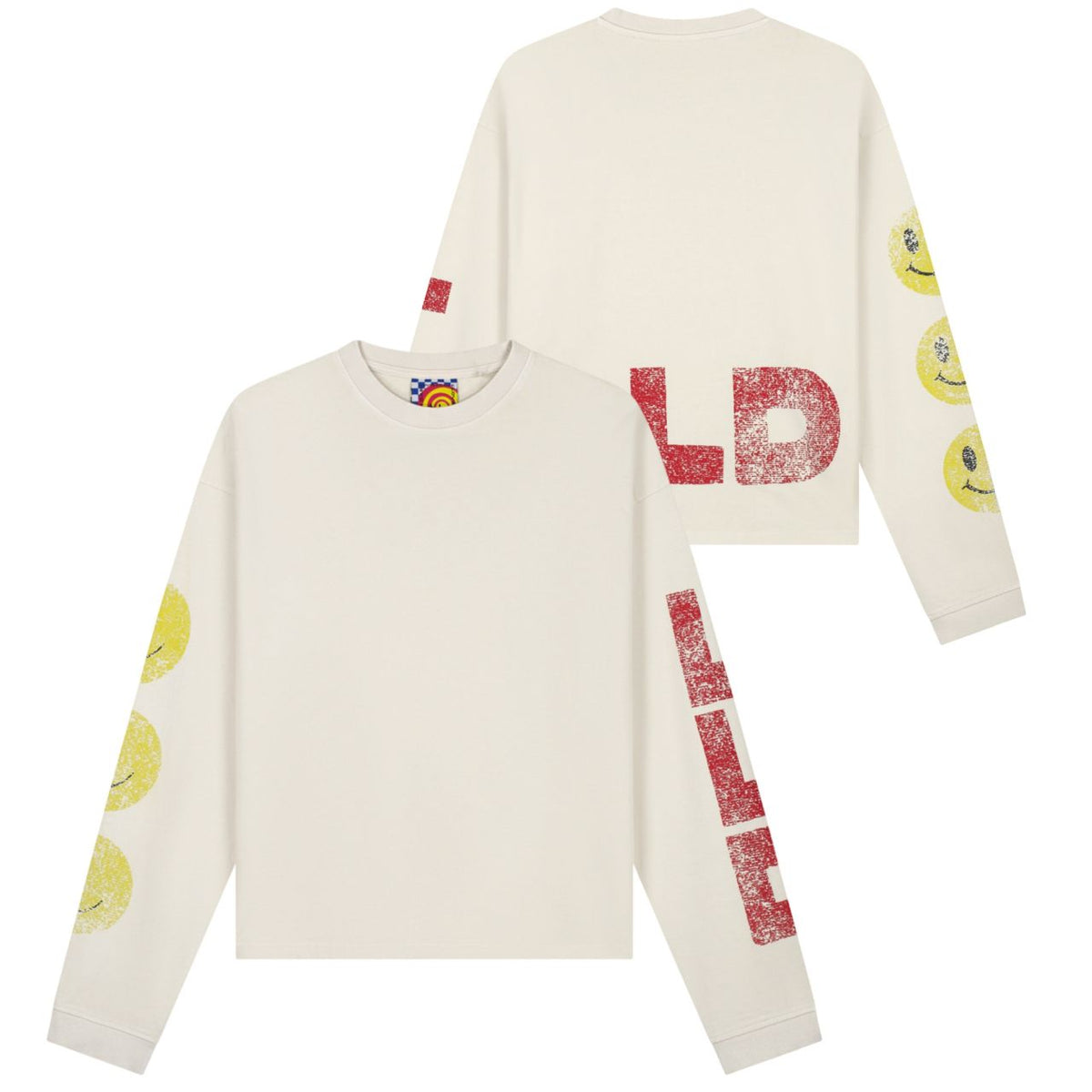 Lovelee Dae Frankie LLD Smile Langarm-T-shirt Offwhite