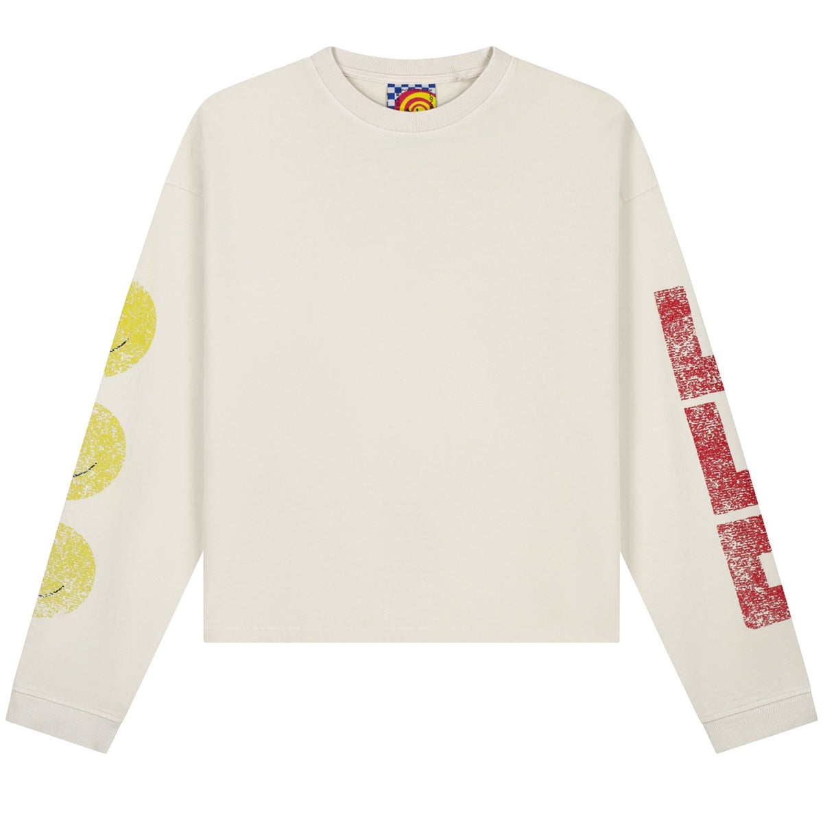 Lovelee Dae Frankie LLD Smile Langarm-T-shirt Offwhite