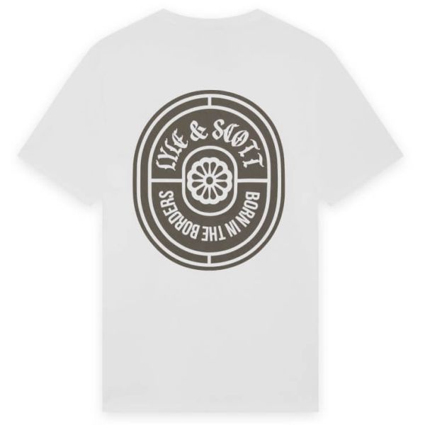 Lyle & Scott Borders Label Graphic T-shirt Wit