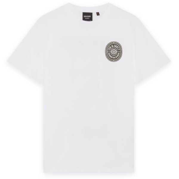 Lyle & Scott Borders Label Graphic T-shirt Wit