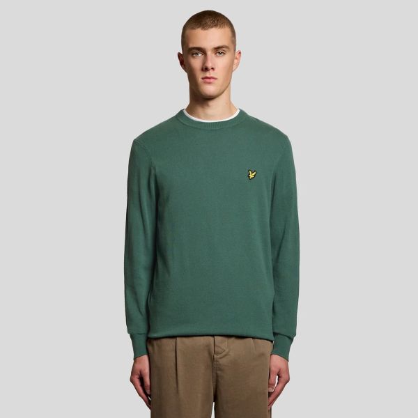 Lyle & Scott Cotton Crewneck Sweater Donker Groen