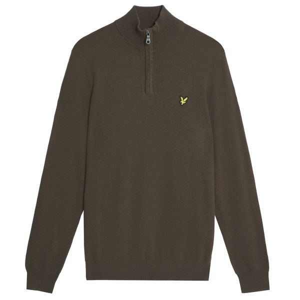 Lyle & Scott Cotton Merino Quarter Zip Sweater Bruin