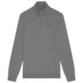 Lyle & Scott Cotton Merino Quarter Zip Sweater Grijs