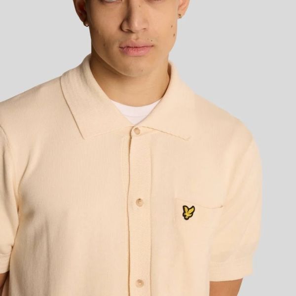 Lyle & Scott Hemp Knitted Overhemd Off White