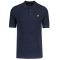 Lyle & Scott Linen Blend Knitted Polo Navy