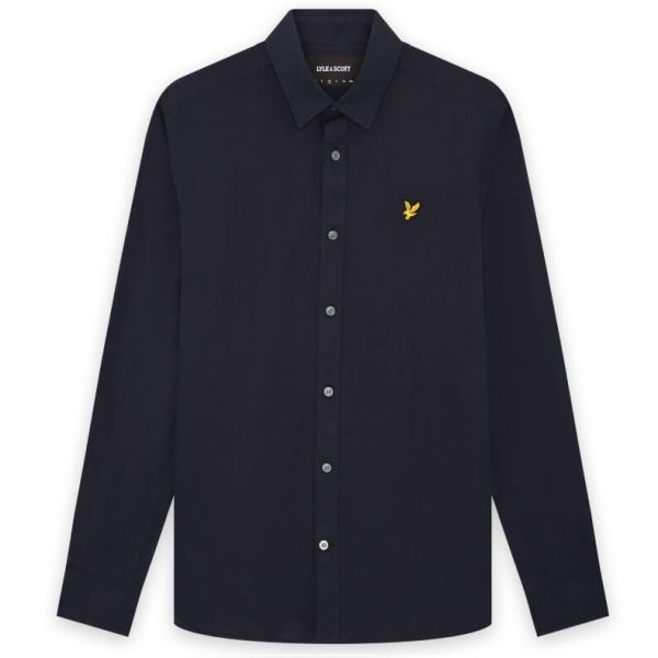 Lyle & Scott Linen Blend Overhemd Navy