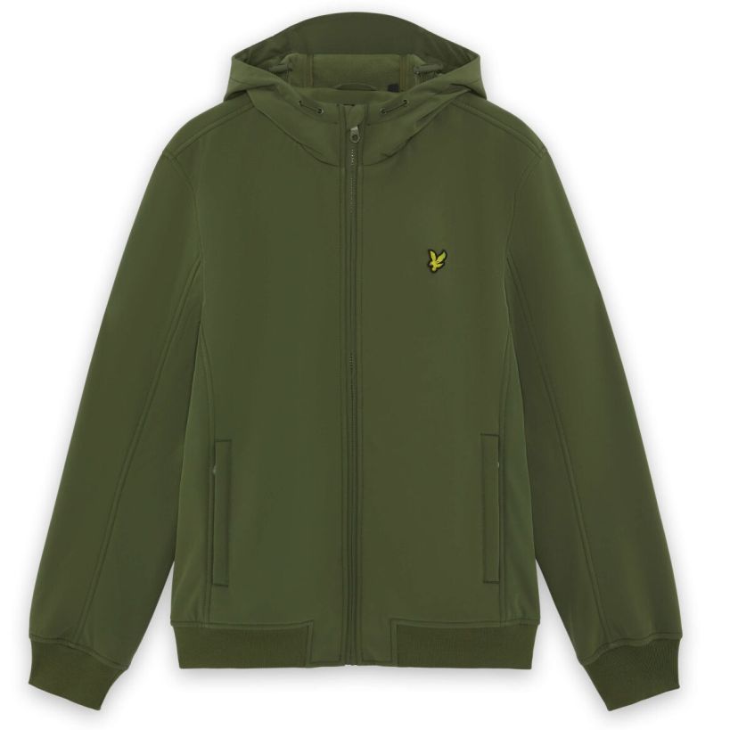 Lyle & Scott Fleece-Back-Softshell-Jacke Dunkelgrün