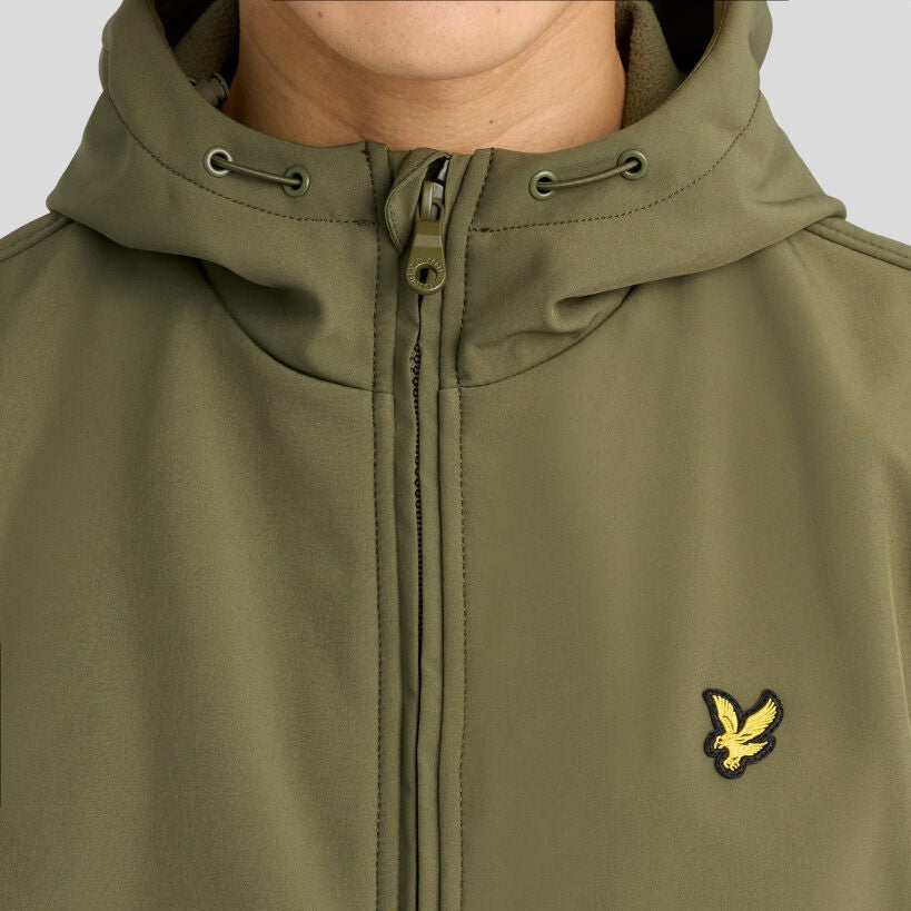 Lyle & Scott Fleece-Back-Softshell-Jacke Dunkelgrün