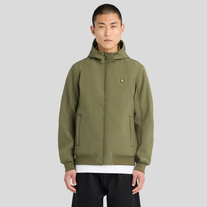 Lyle & Scott Fleece-Back-Softshell-Jacke Dunkelgrün