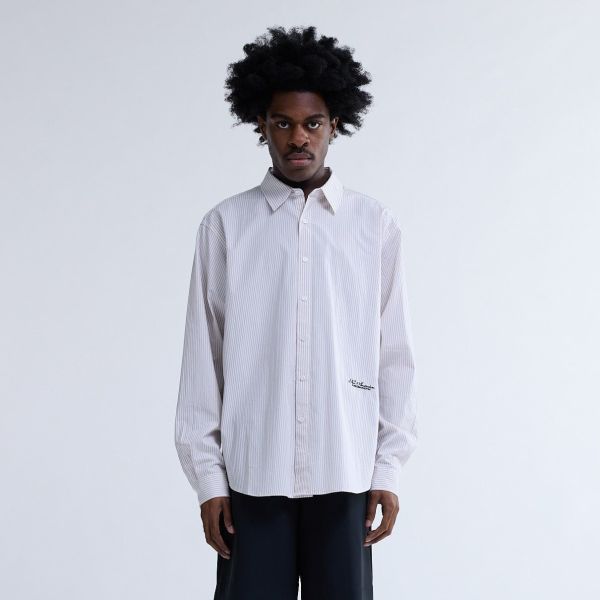 New Amsterdam Surf Association Beach Stripe Overhemd Off White