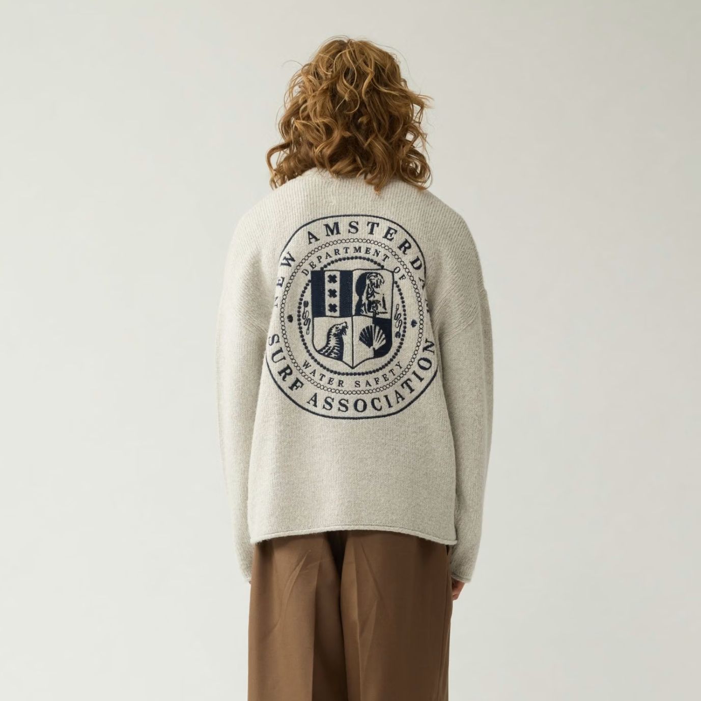 New Amsterdam Surf Association Gestrickter Stamp-Pullover Grau