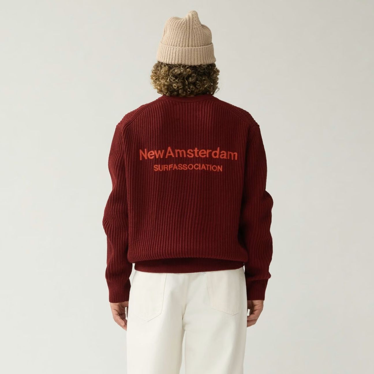 New Amsterdam Surf Association Gestrickter Pullover Bordeaux