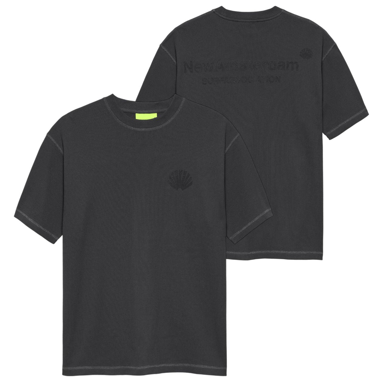 New Amsterdam Surf Association Logo-Waffel-T-shirt Schwarz