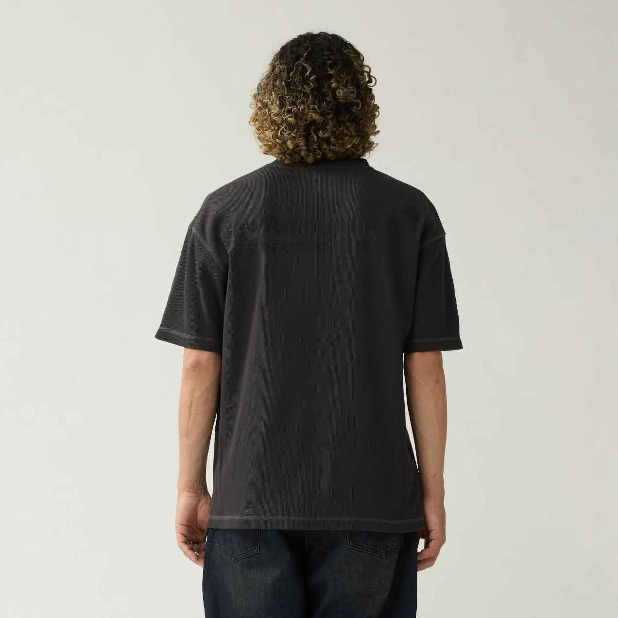 New Amsterdam Surf Association Logo-Waffel-T-shirt Schwarz