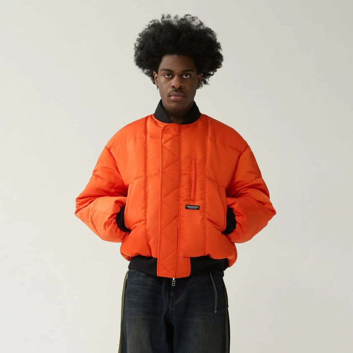 New Amsterdam Surf Association Reversible Bomberjacke Dunkelgrün/Orange
