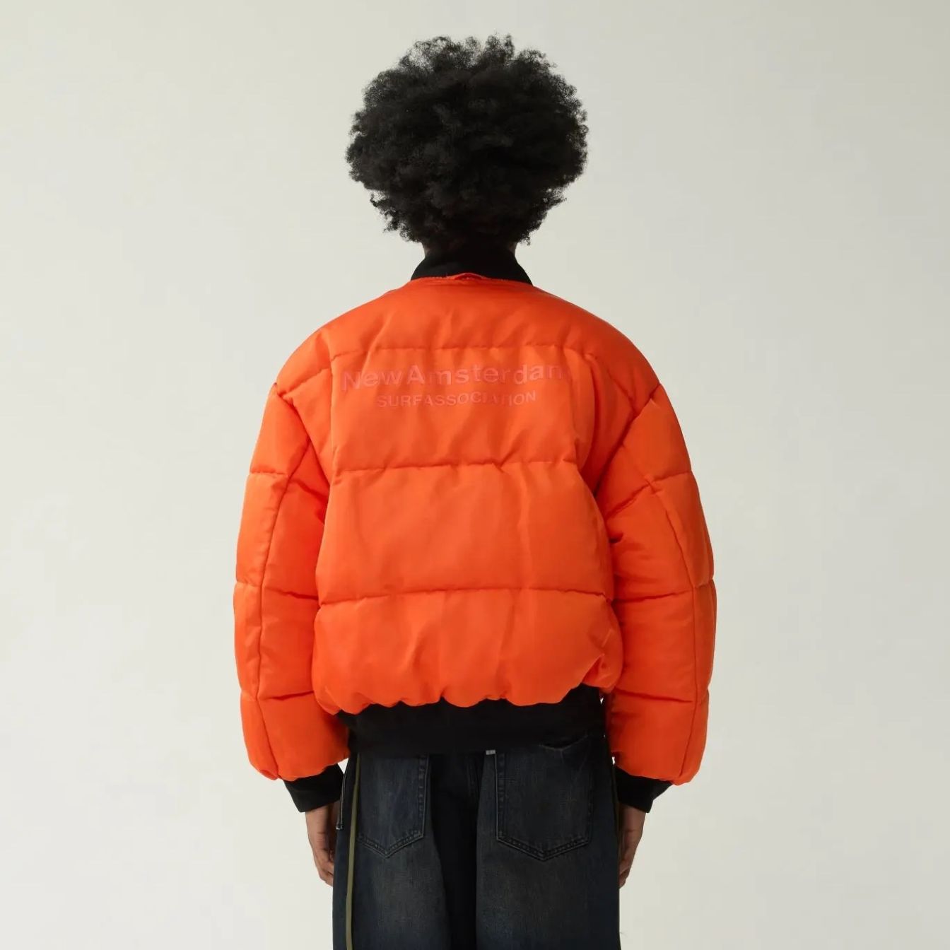 New Amsterdam Surf Association Reversible Bomberjacke Dunkelgrün/Orange