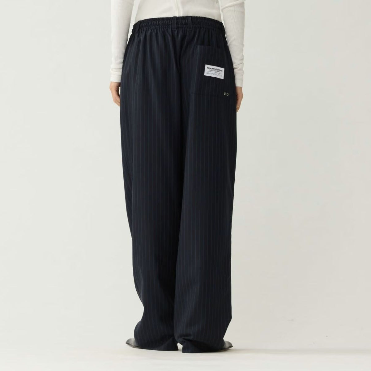New Amsterdam Surf Association Wool Work Pinstripe Broek Navy