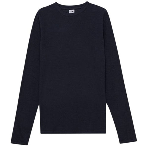 NN.07 Clive Waffle Knit Longsleeve T-shirt Navy