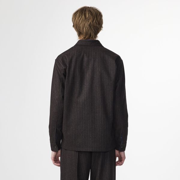 NN.07 Freddy Stripe Overshirt Bruin
