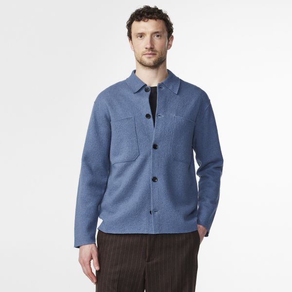 NN.07 Jonas Knit Overshirt Blauw