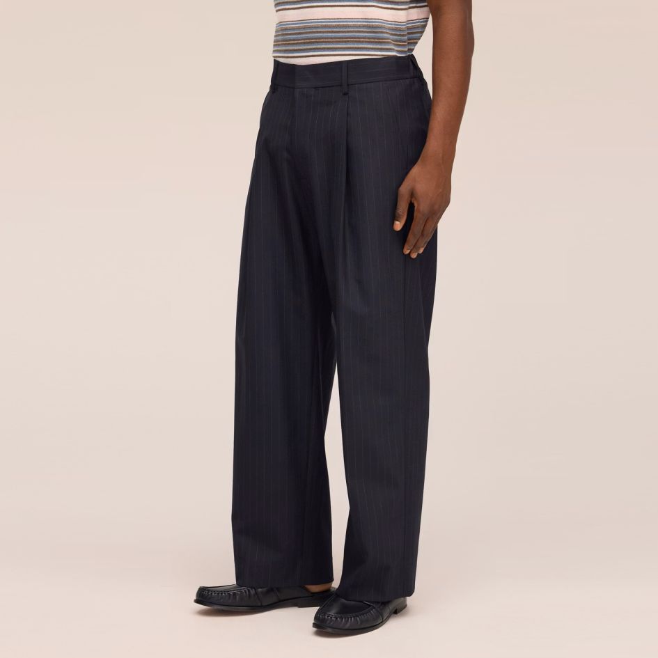 NN.07 Kay Relaxed Striped Broek Navy