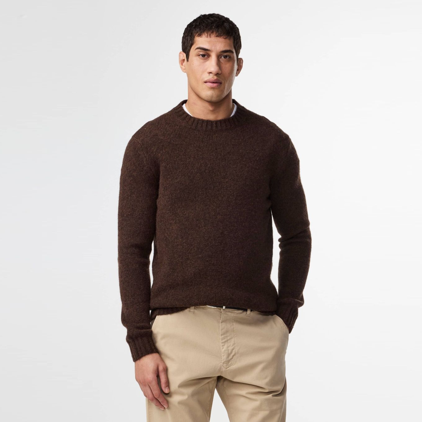 NN.07 Lee Wool Blend Sweater Donker Bruin
