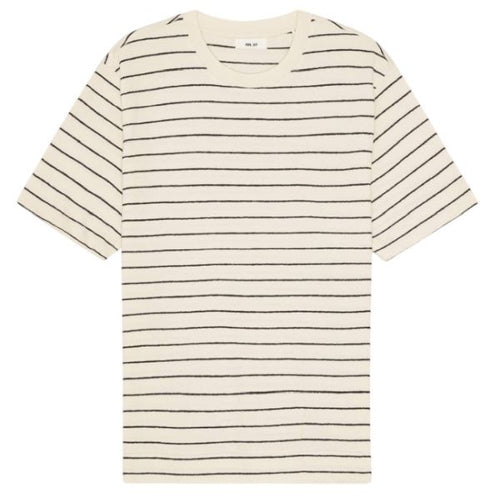 NN.07 Pedro Striped T-shirt Off White/Navy