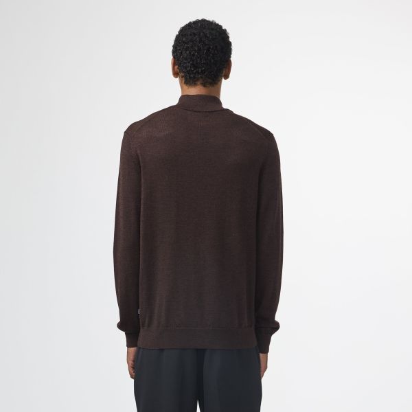 NN.07 Sergio Zip Mock Sweater Bruin