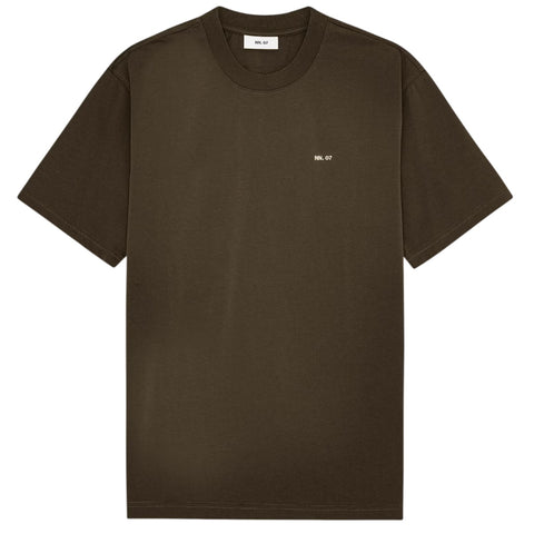 NN.07 Adam EMB T-shirt Dunkelgrün