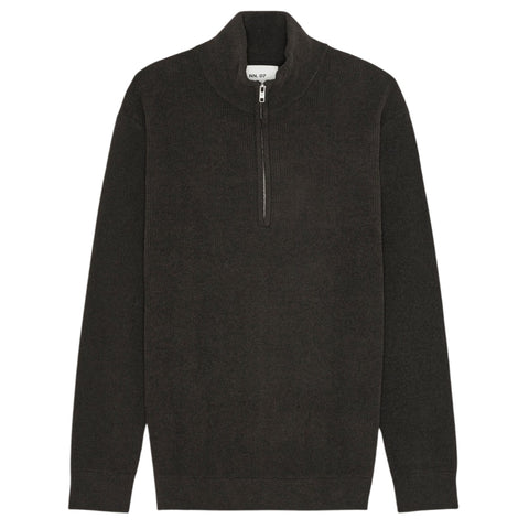 NN.07 Danny Half-Zip Pullover Braun