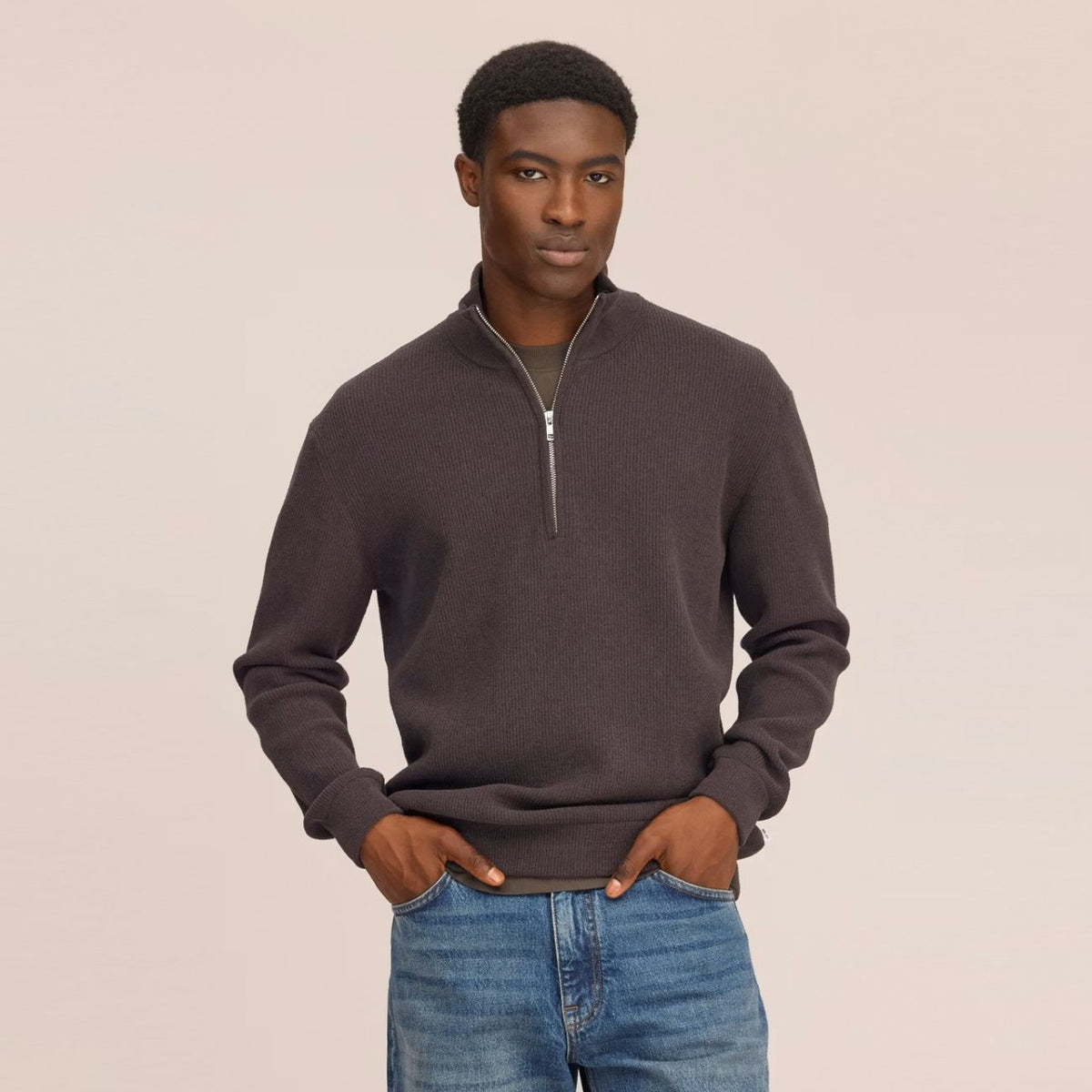NN.07 Danny Half-Zip Pullover Braun