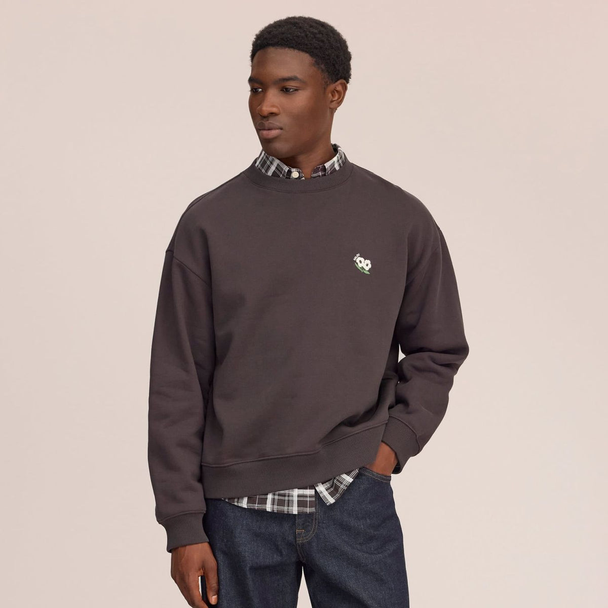 NN.07 David EMB Pullover Braun