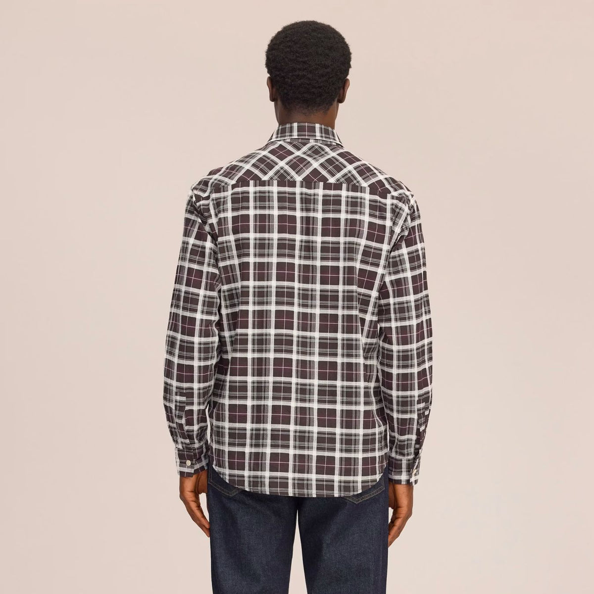 NN.07 Deon Check Hemd Bordeaux