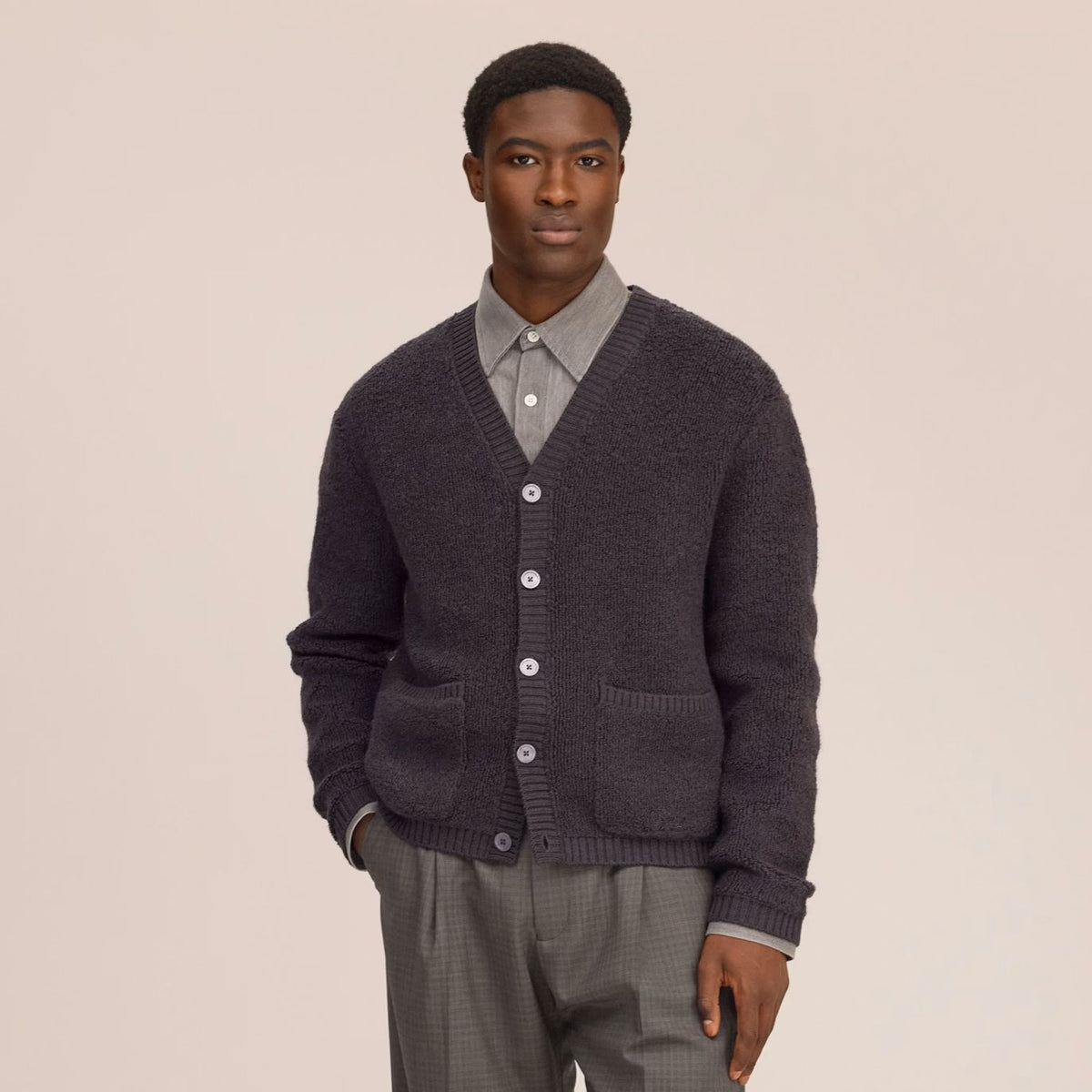 NN.07 Fleece-Cardigan Braun