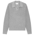 NN.07 Hope Rib Langarm-Poloshirt Grau