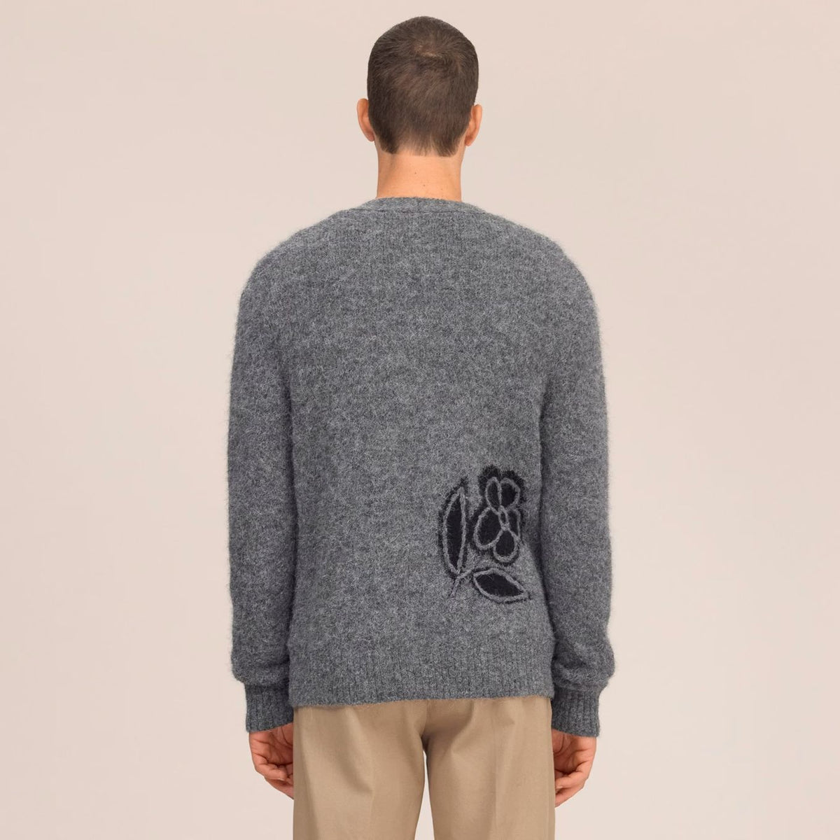 NN.07 Kyle Flower Cardigan Grau