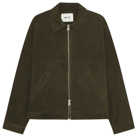 NN.07 Petrus Wildlederjacke Dunkelgrün