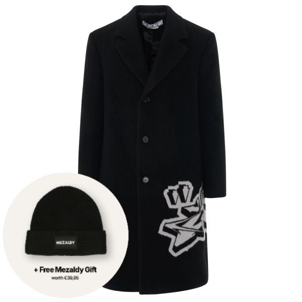 Off-White Graffiti Wool Skate Jacke Schwarz