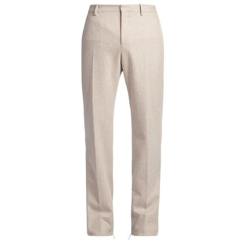 Off-White Tag Wool Zip Hose Beige