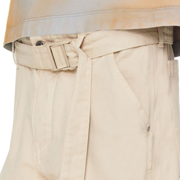 Off-White Wave Off Canvas Double Oversized Broek Beige