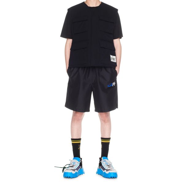 Off-White Wave Tag Padded Vest Zwart