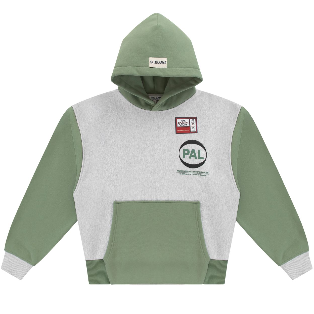 PAL Sporting Goods Pre-Game-Kapuzenpullover Grau/Grün