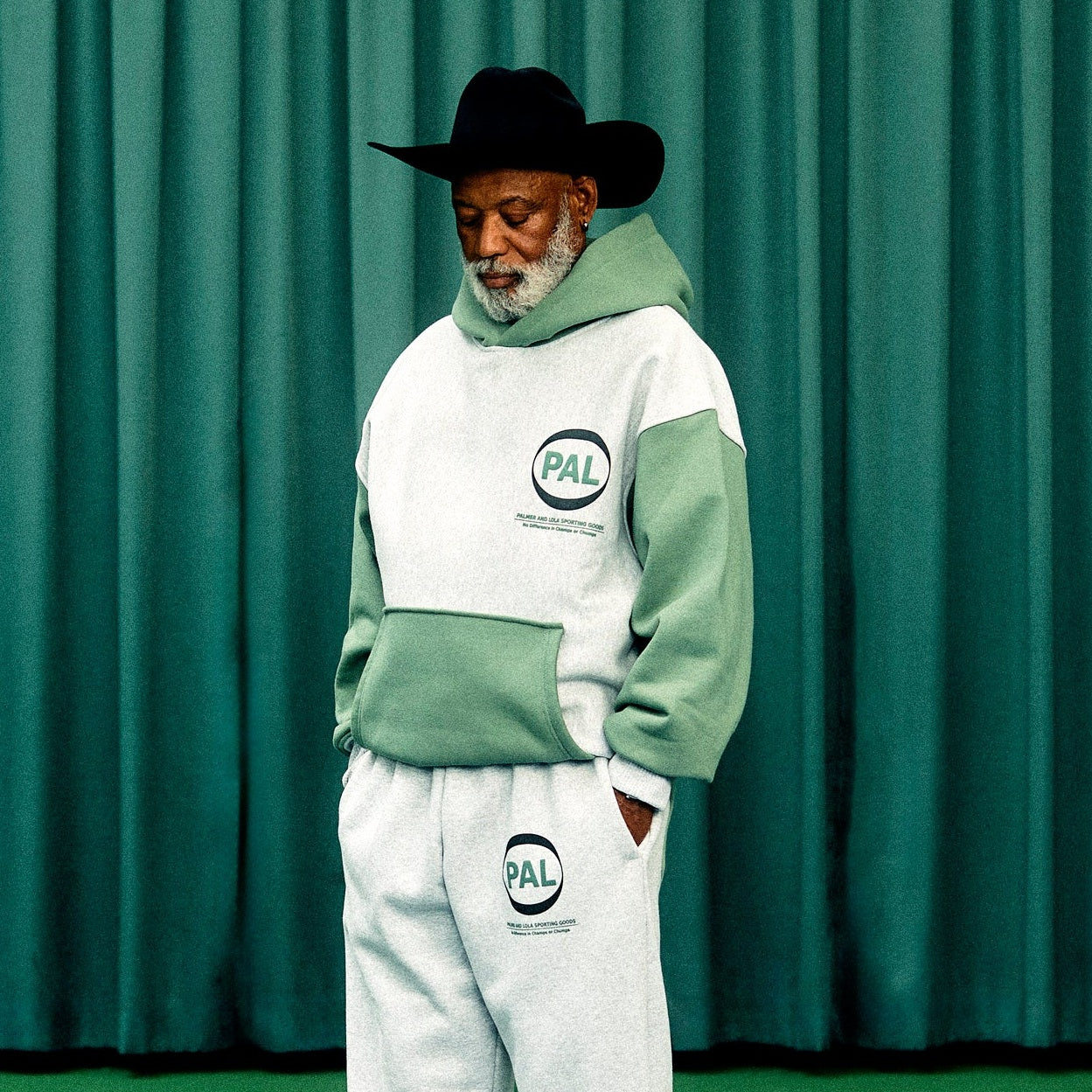 PAL Sporting Goods Pre-Game-Kapuzenpullover Grau/Grün