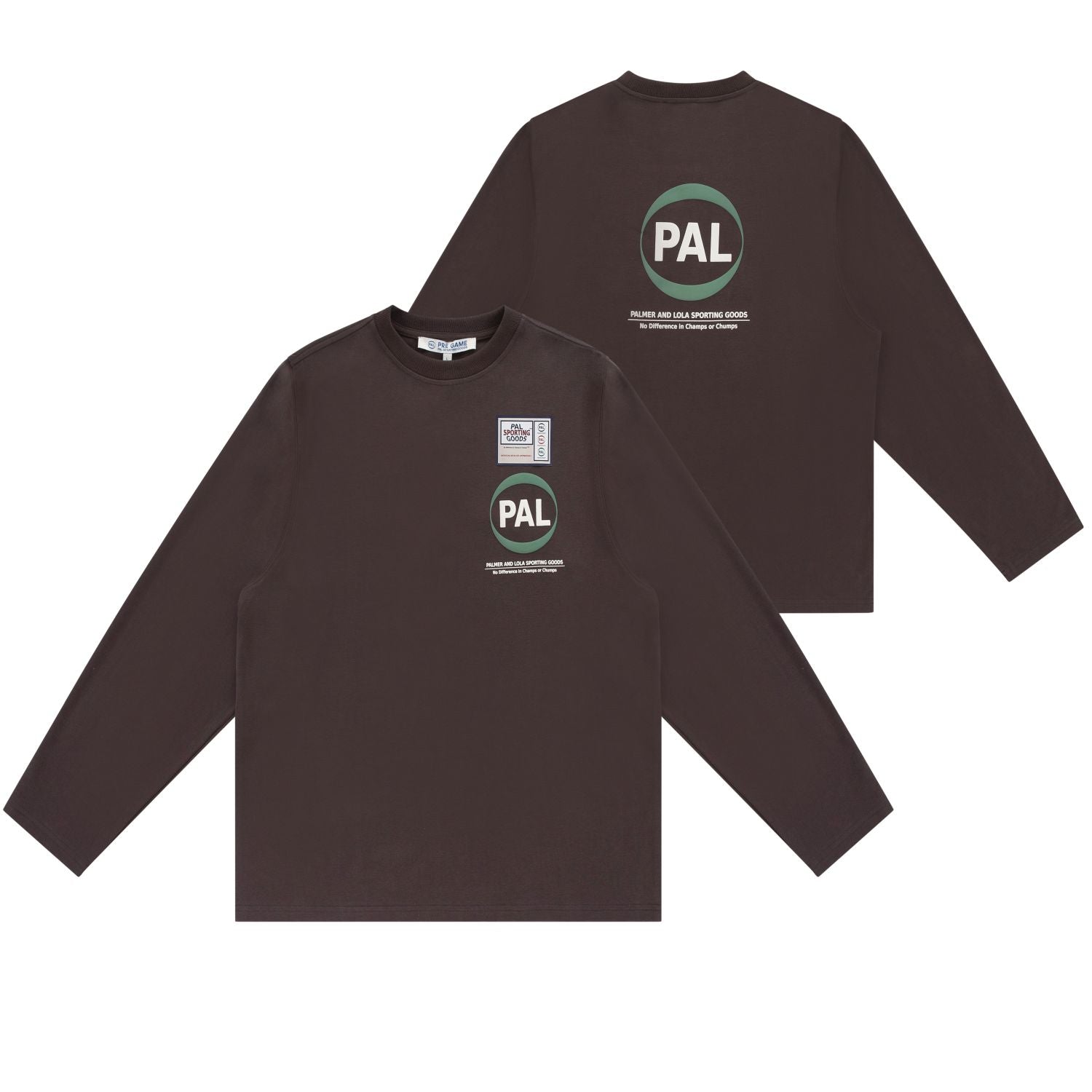 PAL Sporting Goods Pre-Game-Langarm-T-shirt Braun