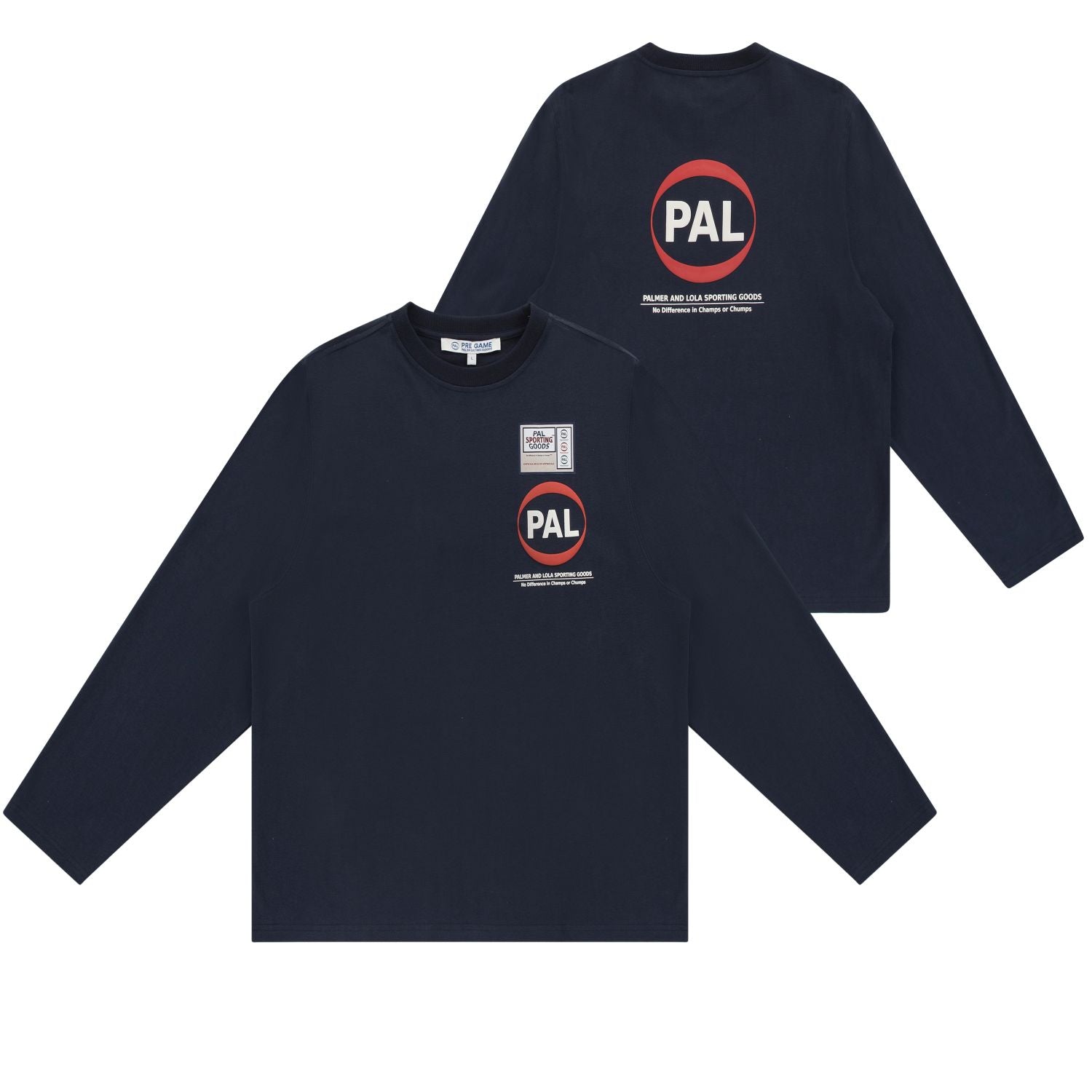 PAL Sporting Goods Pre-Game-Langarm-T-shirt Marine