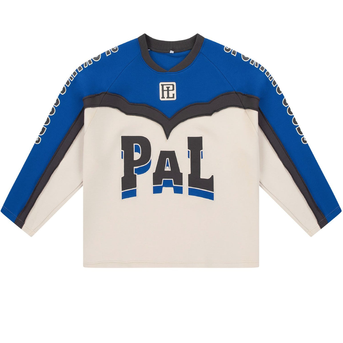 PAL Sporting Goods Rodeo Jersey Langarm-T-Shirt Blau/Cremeweiß