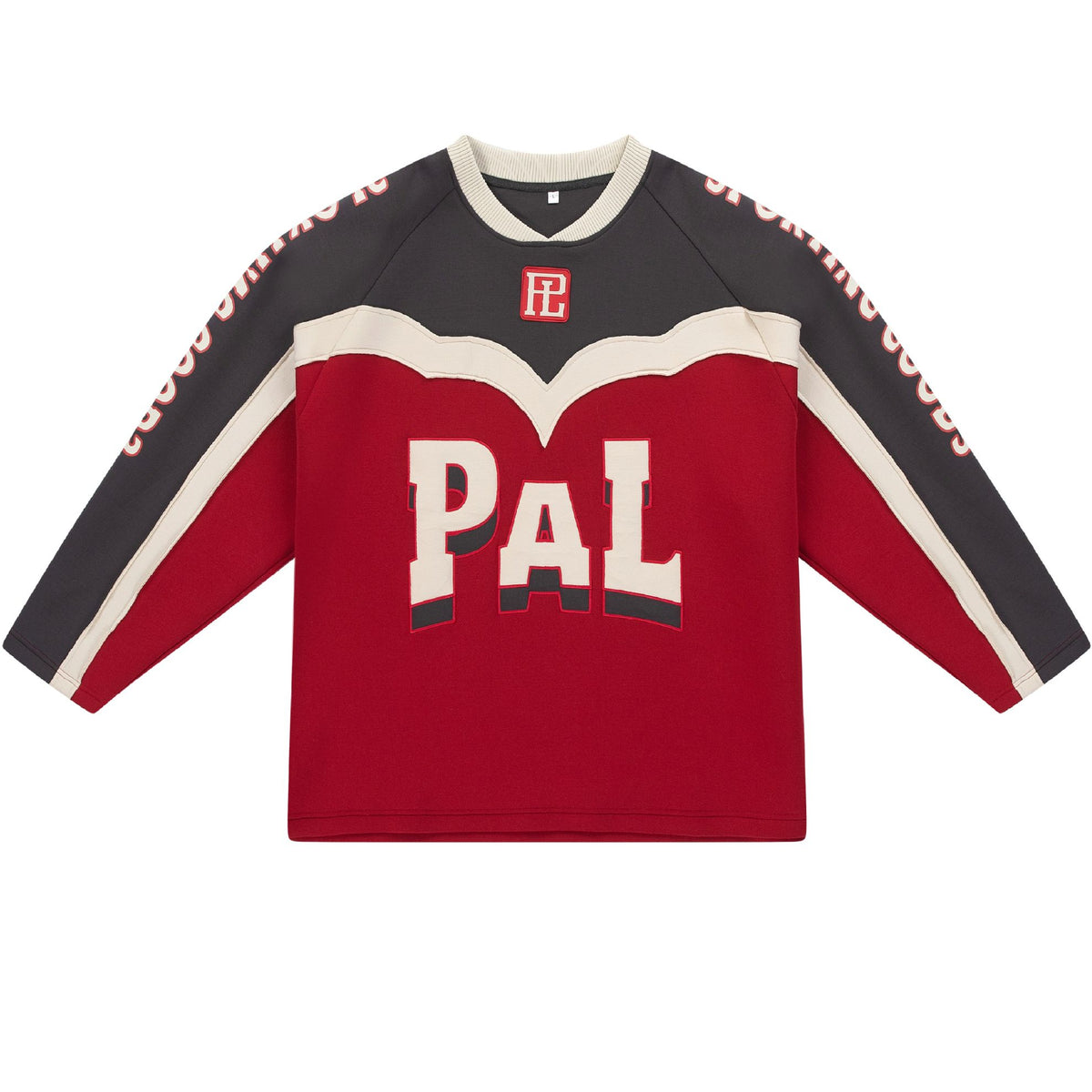 PAL Sporting Goods Rodeo Jersey Langarm-T-Shirt Rot/Schwarz