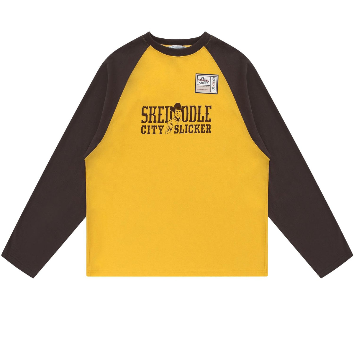 PAL Sporting Goods Skedaddle Raglan-Langarm-T-shirt Gelb/Braun