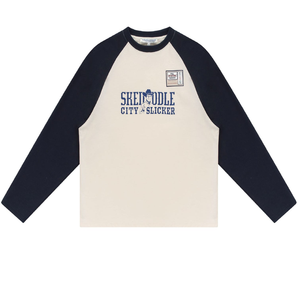 PAL Sporting Goods Skedaddle Raglan-Langarm-T-shirt Offwhite/Marine